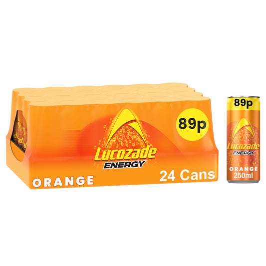 LUCOZADE ENERGY SLIM CAN ORANGE PM 89P 30/09/25