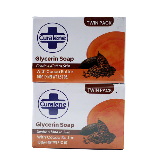 CURALENE SOAP GLYCERINE COCOA BUTTER TWIN PK