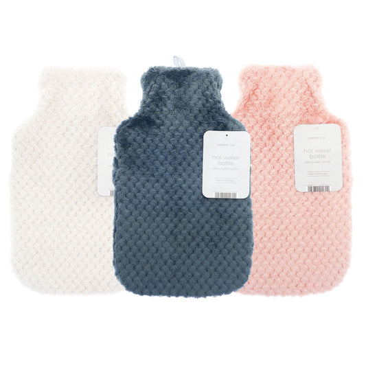 HOT WATER BOTTLE FAUX FUR POPCORN ASST (R)