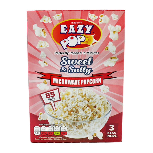 EAZYPOP MICROWAVE POPCORN SWEET&SALTY 02/12/26