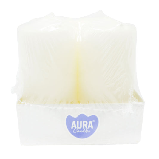 CANDLE PILLARS IVORY 4PK (R)