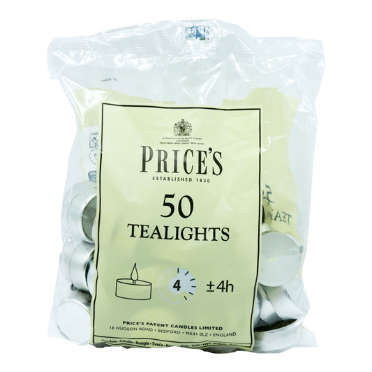 PRICES TEALIGHT CANDLES WHITE 4HR BURN (C)