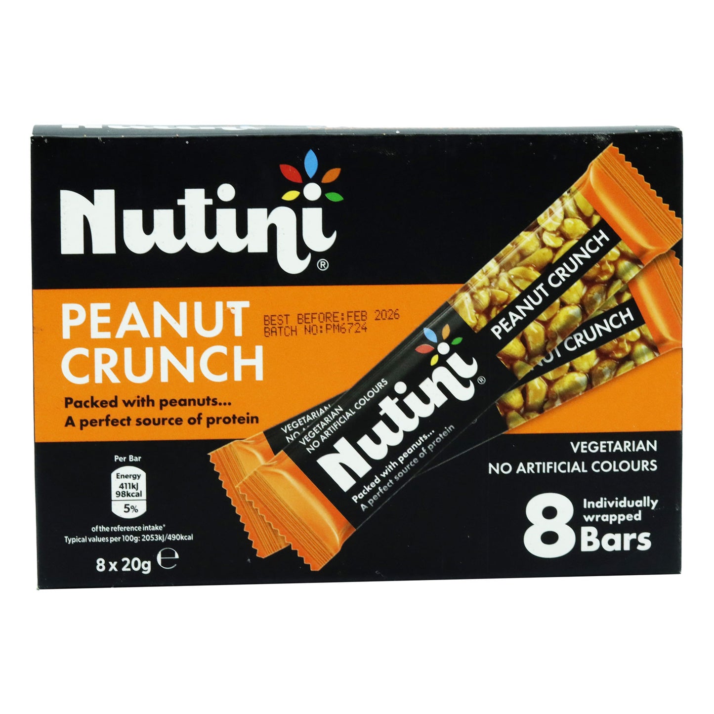 NUTINI PEANUT CRUNCH BARS 8PK(R)VEGAN/HALAL  08/26