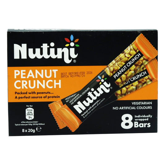 NUTINI PEANUT CRUNCH BARS 8PK(R)VEGAN/HALAL  08/26