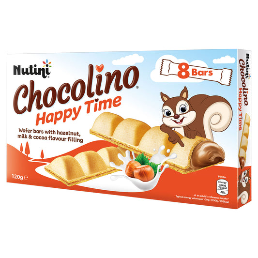 NUTINI CHOCO HAPPY TIME BARS 8PK(VE)(H) 15/01/26