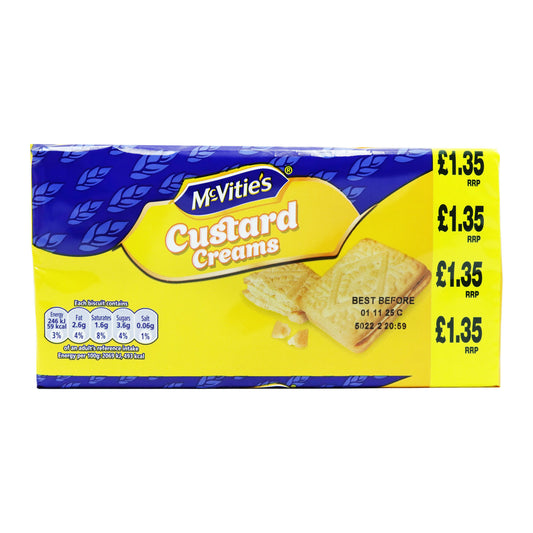 MCVITIES BISCUITS CUSTARD CREAMS PM £1.35 10/10/26