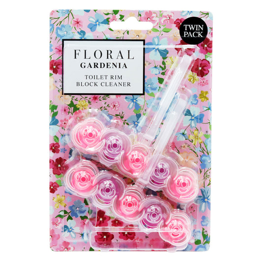 FLORAL TOILET RIM BLOCK CLEANER GARDENIA