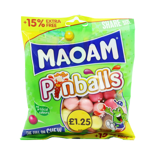 MAOAM PINBALLS BAG £1.25 15% FREE 05/26