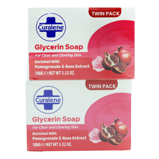 CURALENE SOAP GLYCERINE POM & ROSE OIL TWIN 10/26