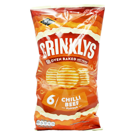 JACOBS CRINKLYS NHFSS CHILLI BEEF 6 PACK(C) 08/25