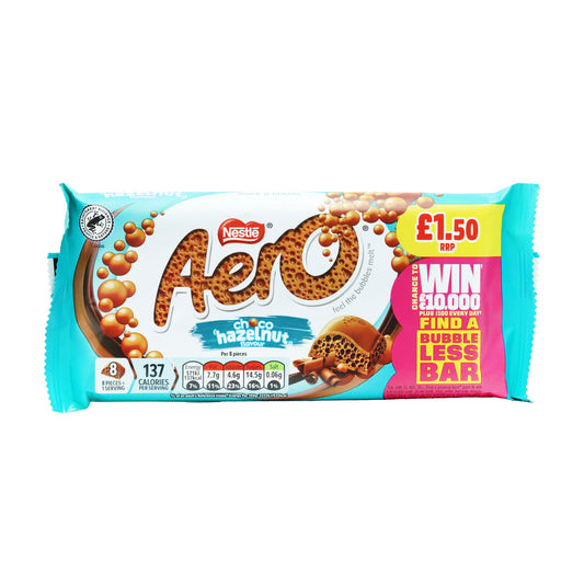 NESTLE AERO BLOCK HAZELNUT PMP £1.50 12/25