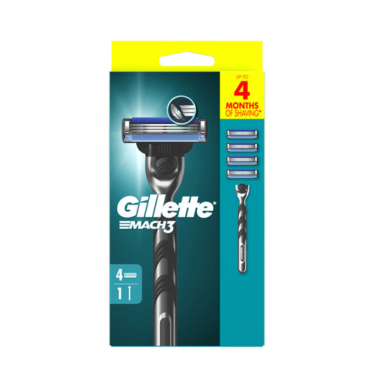 GILLETTE MACH 3 RAZOR STARTER KIT + 4 BLADES