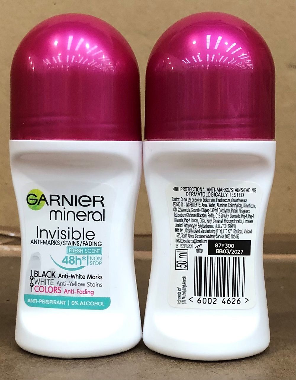 GARNIERÊROLLÊONÊ50MLÊFORÊWOMENÊINVISIBLEÊFRESH SCENT (8X6)