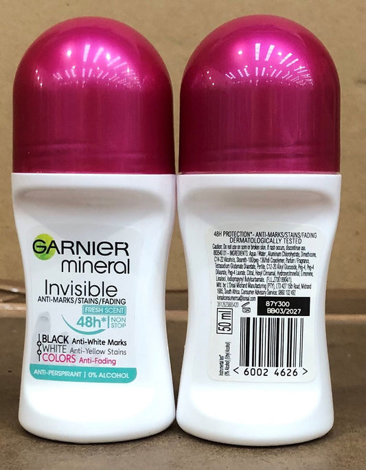 GARNIERÊROLLÊONÊ50MLÊFORÊWOMENÊINVISIBLEÊFRESH SCENT (8X6)