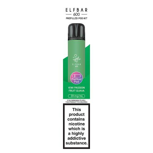 ELFBAR 600 PREFILLED POD KIT KIWI PASSION FRUIT GUAVA