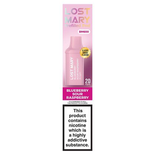 LOST MARY BM600 PREFILLED POD _ 2 BLUEBERRY SOUR RASPBERRY