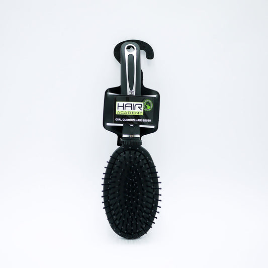 HAIR ACADEMY HAIR BRUSH OVAL CUSHION BLACK