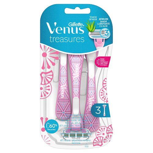 GILLETTE VENUS DISPOSABLE RAZORS 3S TREASURES PINK