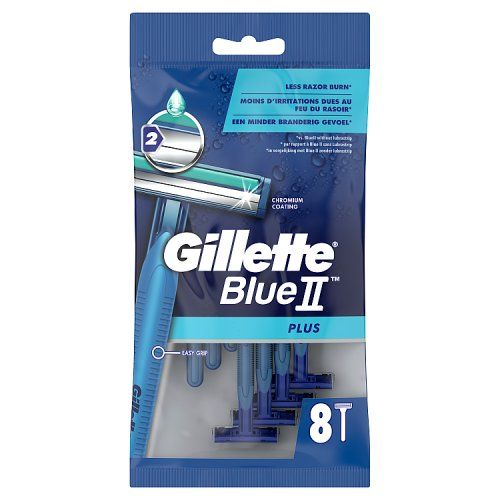 GILLETTE BLUE II PLUS DISPOSABLE RAZORS 8S
