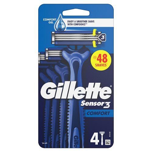 GILLETTE SENSOR3 DISPOSABLE RAZORS 4S COMFORT GEL