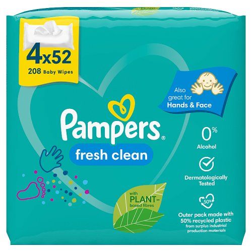 PAMPERS BABY WIPES SCENTED 3X(4X52S)