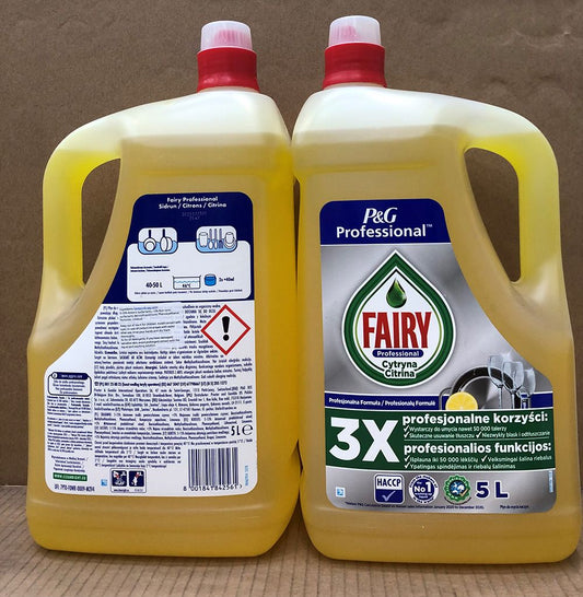 FAIRY PROFESSIONAL DISHWASHING LIQUID 5LTR CITRUSWITH UK STICKER