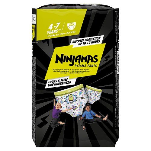 PAMPERS NINJAMAS UNISEX AGED 4-7 GREEN 10