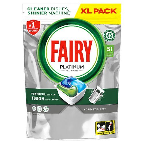 FAIRY PLATINUM ALL IN ONE DISHWASHER TABLETS 51PK ORIGINAL