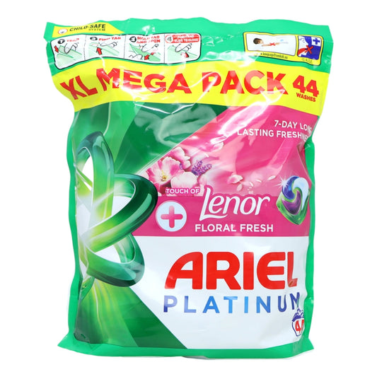 ARIEL PLATINUM + LENOR ALL IN 1 PODS WASHING LIQUID CAPSULES 44 WASHES